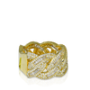 10K Yellow Gold Cuban Link Rings  3.15ct Diamonds