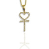 10K Yellow Gold 0.50ct Diamond Heart Cross Necklace 