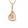 10k Gold 0.11ct Diamonds Dual Hearts Tiny LDS Pendant