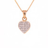10k Gold 0.08ct Micro Diamonds Tiny Flat Heart LDS Pendant