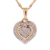 10k Yellow Gold 0.08ct Micro Diamonds 2 Step Heart Pendant