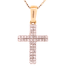 10K Gold 0.10ct Diamonds Basic Cross Unisex Pendant