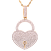 10k Gold 1.00ct Diamonds Big Heart Lock LDS Pendant