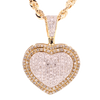 10k Gold Micro Diamonds Bubble Heart Pendant with Micropave Setting