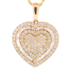 10k Gold 2.05ct Baguettes Diamonds Designer Heart LDS Pendant