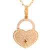 10k Gold 1.00ct Diamond Big Heart Lock LDS Pendant