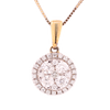 14k Yellow Gold 0.48ct Diamonds 2-Step Circle Ladies Pendant