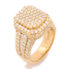 10K Gold 6.21ct Diamonds Two-Step Rectangle Men's Ring