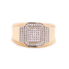 10k Gold 0.26ct Micro Diamonds Square Men's Ring