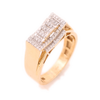 10k Yellow Gold 0.45ct Diamonds Layered Style Men's Ring