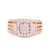 14k Yellow Gold 0.93ct Diamonds Dual-Level Square Ladies' Ring in