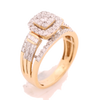 14k Yellow Gold 0.93ct Diamonds Dual-Level Square Ladies' Ring in