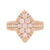 14k Yellow Gold 1.44ct Cluster Diamonds Fancy Ladies' Ring