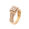 10K Gold 1.05ct Diamonds Square Designer Ladies Ring