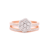Flower Bridal Set in 10k Rose Gold with 0.25ct Diamonds