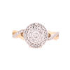 10K Gold 0.77ct Cluster Diamonds 2 Step Round Ladies' Ring