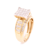 Ladies' Square Shape Cluster Diamond Ring in 10k Yellow Gold with 1.03ct