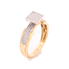 10K Gold 0.19ct Micro Diamonds Medium Square LDS Ring