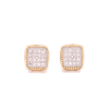 10K Gold 0.15ct Diamonds Designer Cube Men's Earrings