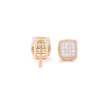10K Gold 0.15ct Diamonds Designer Cube Men's Earrings