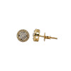 10K Gold 0.25ct Diamond Two Step Round Unisex Earrings