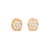 10k Yellow Gold 0.33ct Diamonds Tiny Circle Unisex Earrings