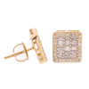 10k Gold 0.57ct Baguette Diamonds Flat Square Men's Earrings