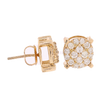 10K Gold 1.00ct Cluster Diamonds Designer Men's Earrings