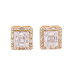 10K Gold 0.75ct Baguette Diamonds 2 Step Square Men's Earrings