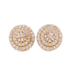 10K Gold 1.05ct Diamonds 3 step Circle Men's Earring