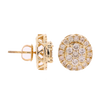 10K Gold 1.51ct Cluster Diamonds 2 Step Men's Earring