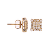 10K Gold 0.52ct Baguette Diamonds 2 Step Square Men's Earrings