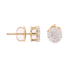 10k Yellow Gold 0.49ct Diamonds Classic Flower Unisex Earrings