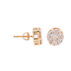 10K Gold 1.50ct Diamonds Classic Flower Men's Earrings