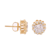 10K Gold 0.80ct Baguette Diamonds 2 Step Flower Men's Earrings