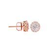 10k Rose Gold 0.55ct Diamonds Small Circle Unisex Earrings