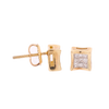 10k Yellow Gold 0.28ct Princess Cut Diamonds Square Unisex Earrings