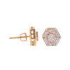 10k Yellow Gold 0.15ct Micro Diamonds Hexagon Shape Unisex Earrings