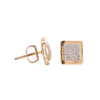 10k Gold 0.12ct Micro Diamonds Square Men's Earrings