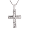 10K W/Gold 4.76ct Baguette Diamonds 3D Men's Cross Pendant