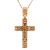 10K 2 Tone Gold 2.49ct Diamonds 2 Step Men's Cross Pendant