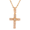 10K Gold 1.39ct Baguette Diamonds Men's Classic Cross Pendant