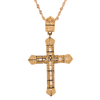 10K Gold 2.88ct Baguette Diamonds 3D Men's Cross Pendant