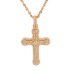 10K Gold 1.91ct Diamonds 2 Step Classic Men's Cross Pendant