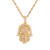 10K Gold 0.70ct Diamonds Basic Hamsa Hand Men's Pendant