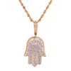 10K Gold 0.63ct Diamonds Basic Hamsa Hand Men's Pendant