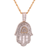 10K Gold 1.58ct Diamonds Hamsa Hand Men's Pendant