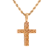 10K Gold 1.00ct Diamonds 2 Step 3D Men's Cross Pendant