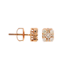 14K Gold 0.75ct Cluster Diamonds Square Men's Earrings