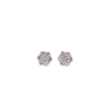 10K W/Gold 0.15ct Diamonds Small Flowers LDS Earrings